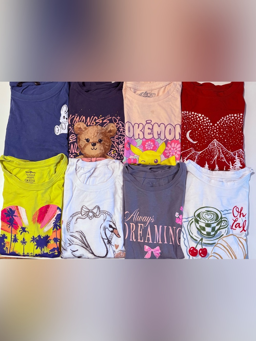 T-Shirt/Long sleeve SET for Everyday use 8pcs Girl 12/14 XL